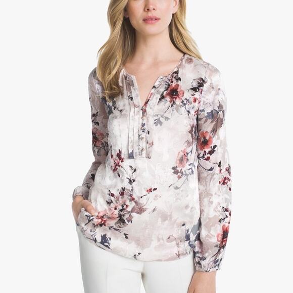 White House Black Market Tops - White House Black Market Floral Blouse Sz 10